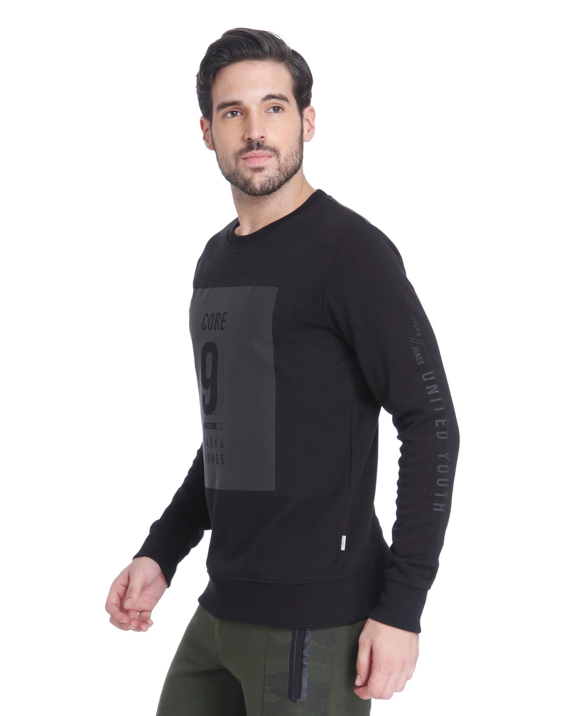 Black Graphic Print Sweatshirt