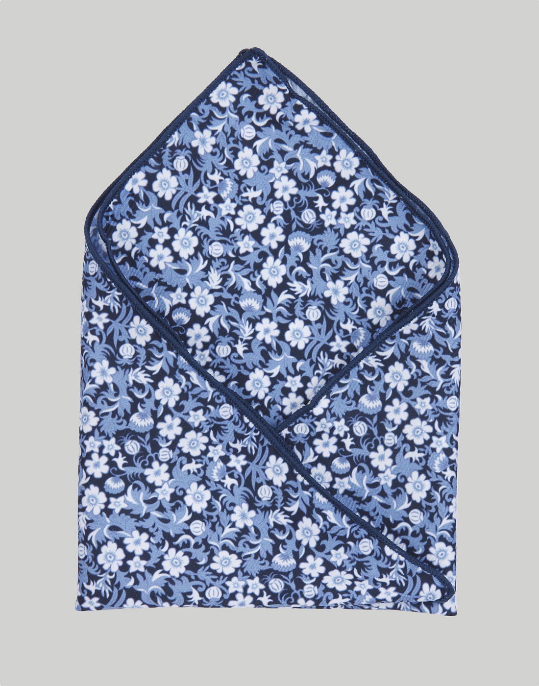 Blue Floral Print Pocket Square
