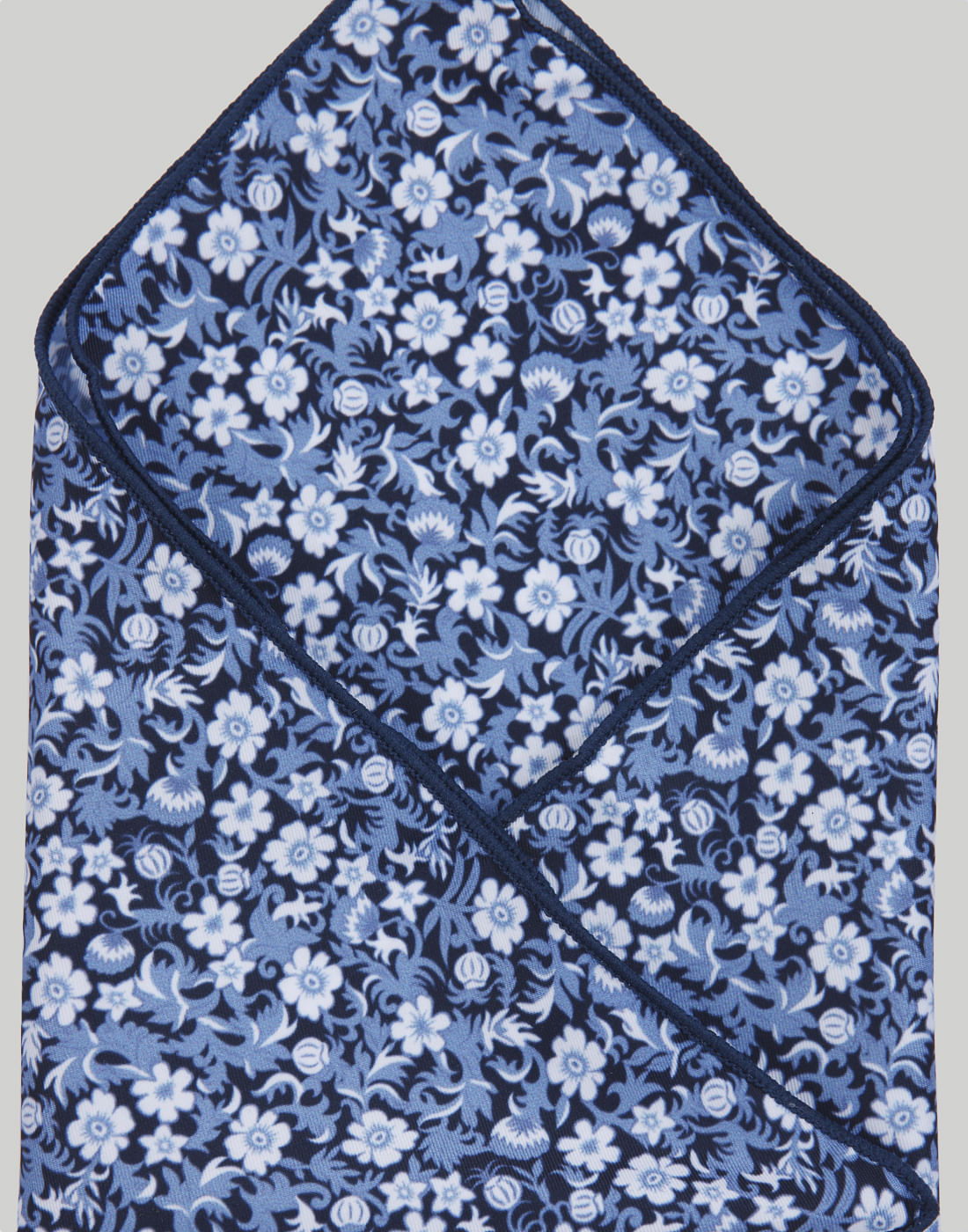 Blue Floral Print Pocket Square