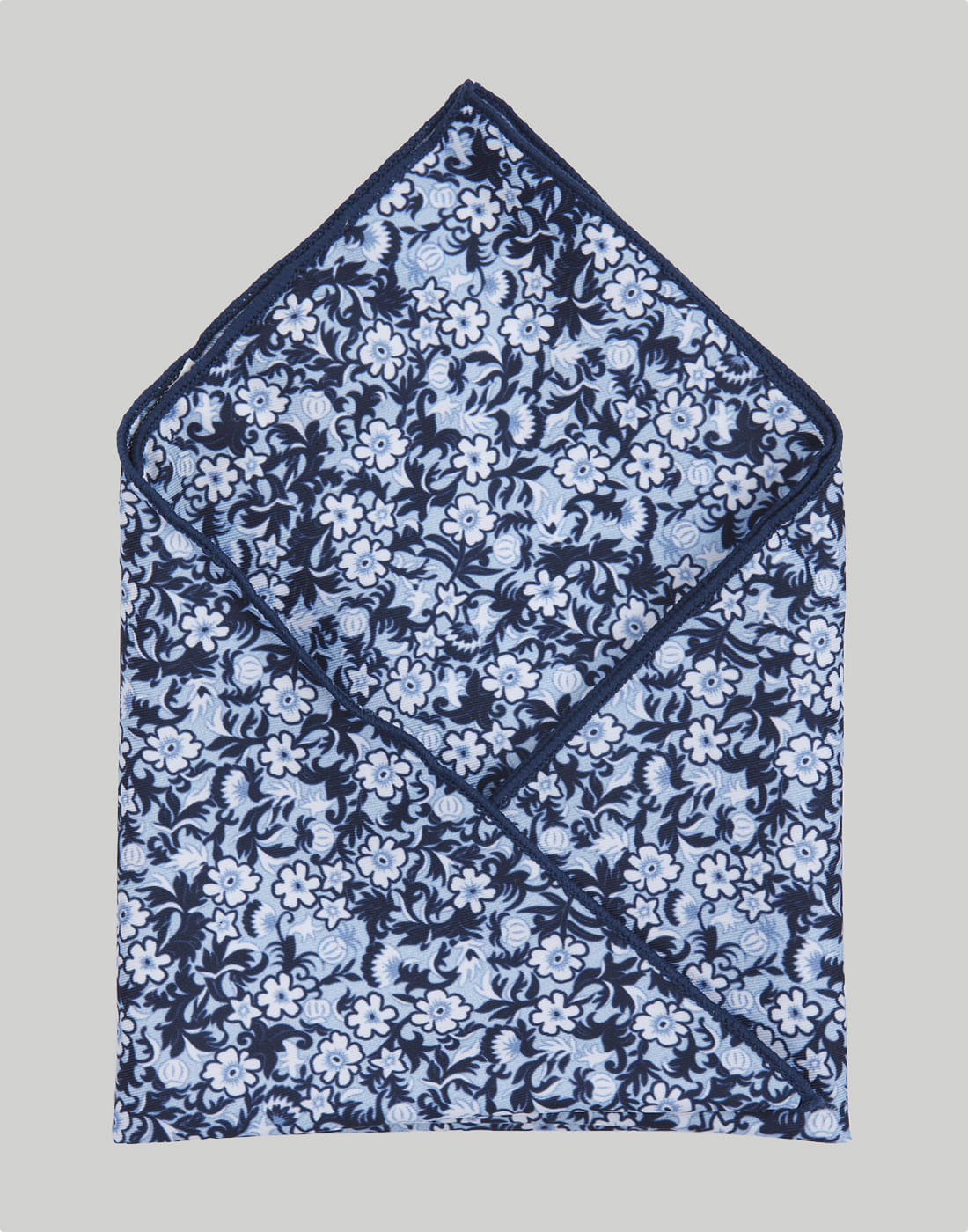 Blue Floral Print Pocket Square