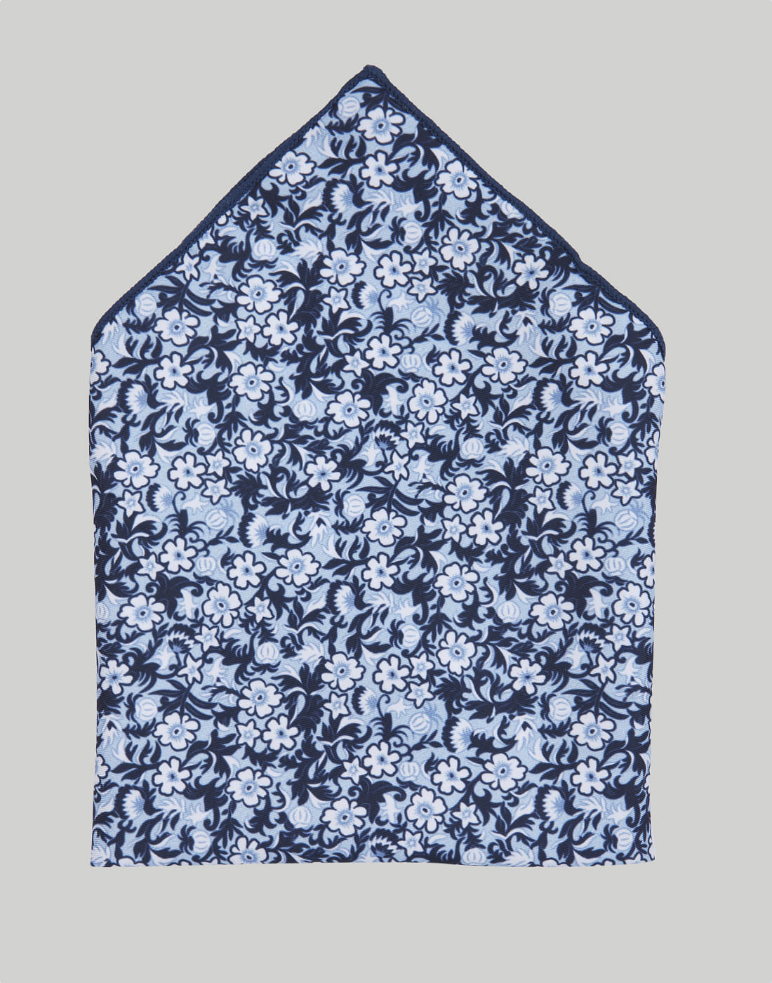 Blue Floral Print Pocket Square