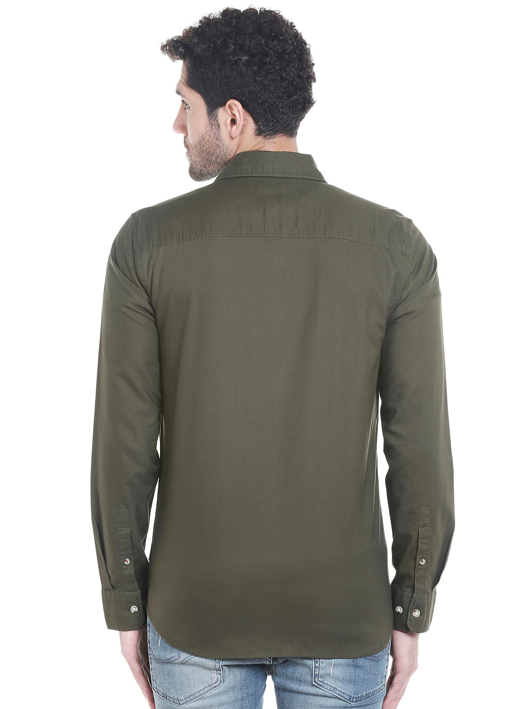 Olive Green Slim Fit Shirt