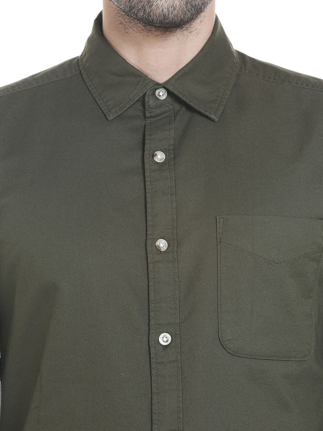 Olive Green Slim Fit Shirt