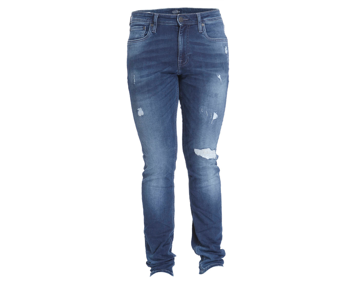 Dark Blue Distressed Skinny Jeans