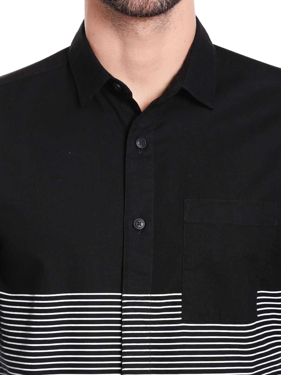 Black & White Stripes Slim Fit Shirt