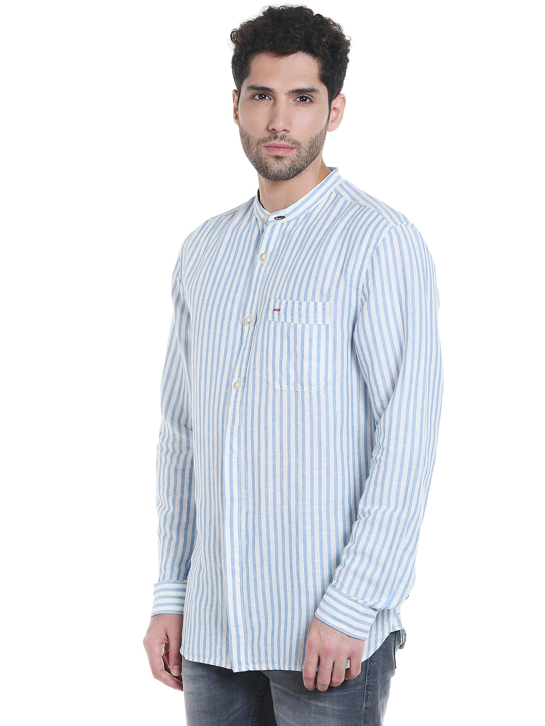 White Striped Linen Shirt