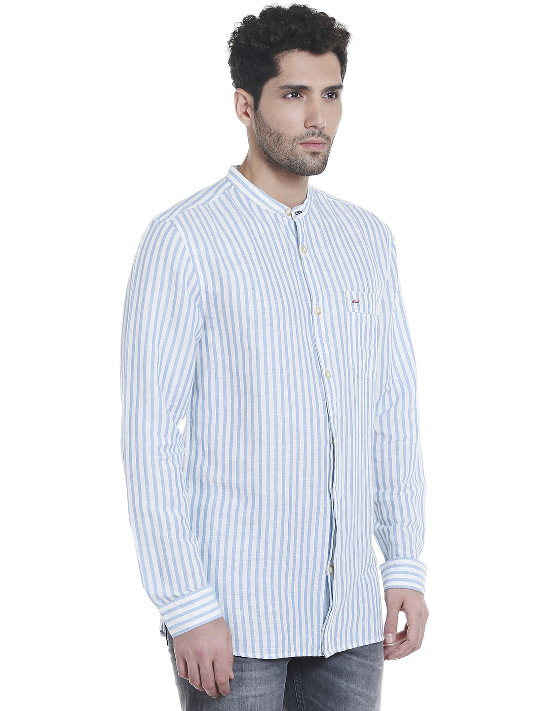 White Striped Linen Shirt