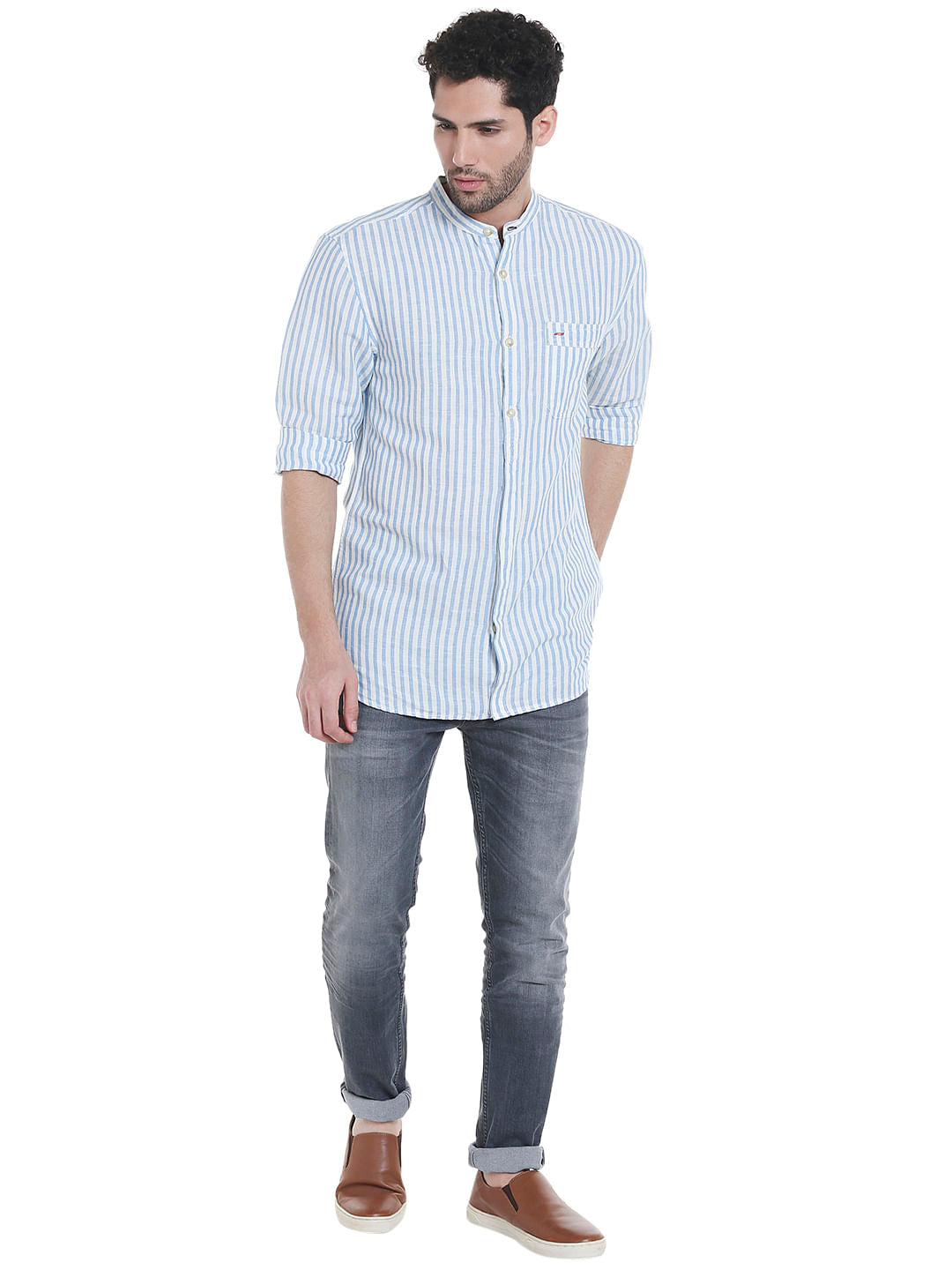 White Striped Linen Shirt