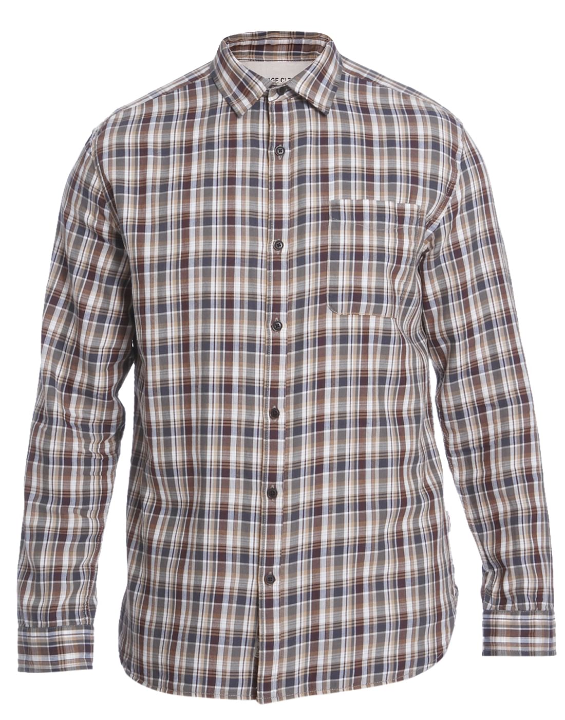 Brown Check Slim Fit Shirt