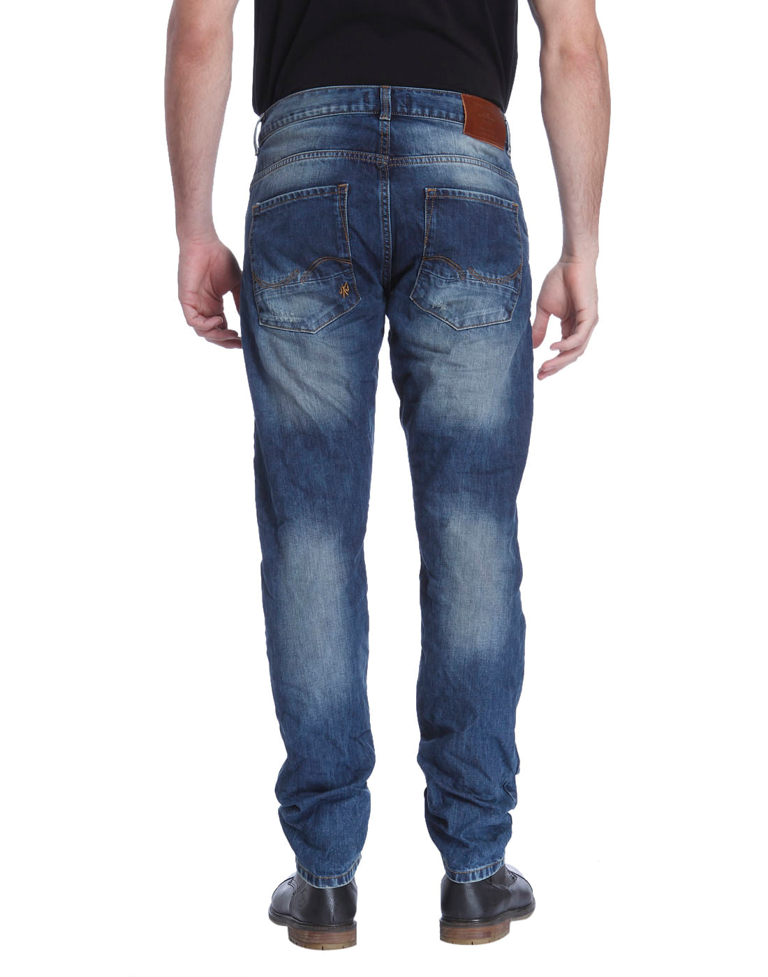 Blue Anti- Fit Distressed Jeans