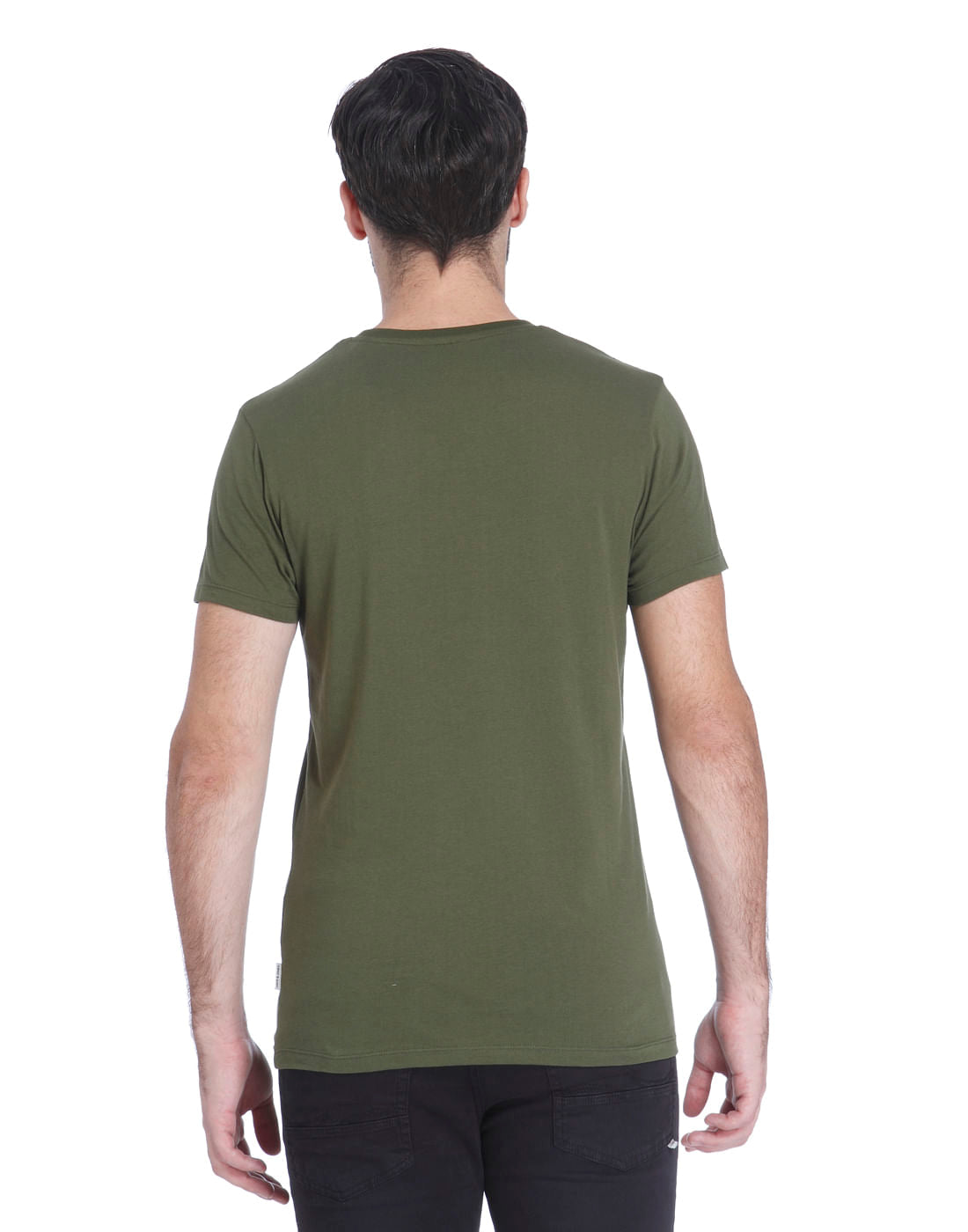 Green Logo Print Crew Neck T-Shirt