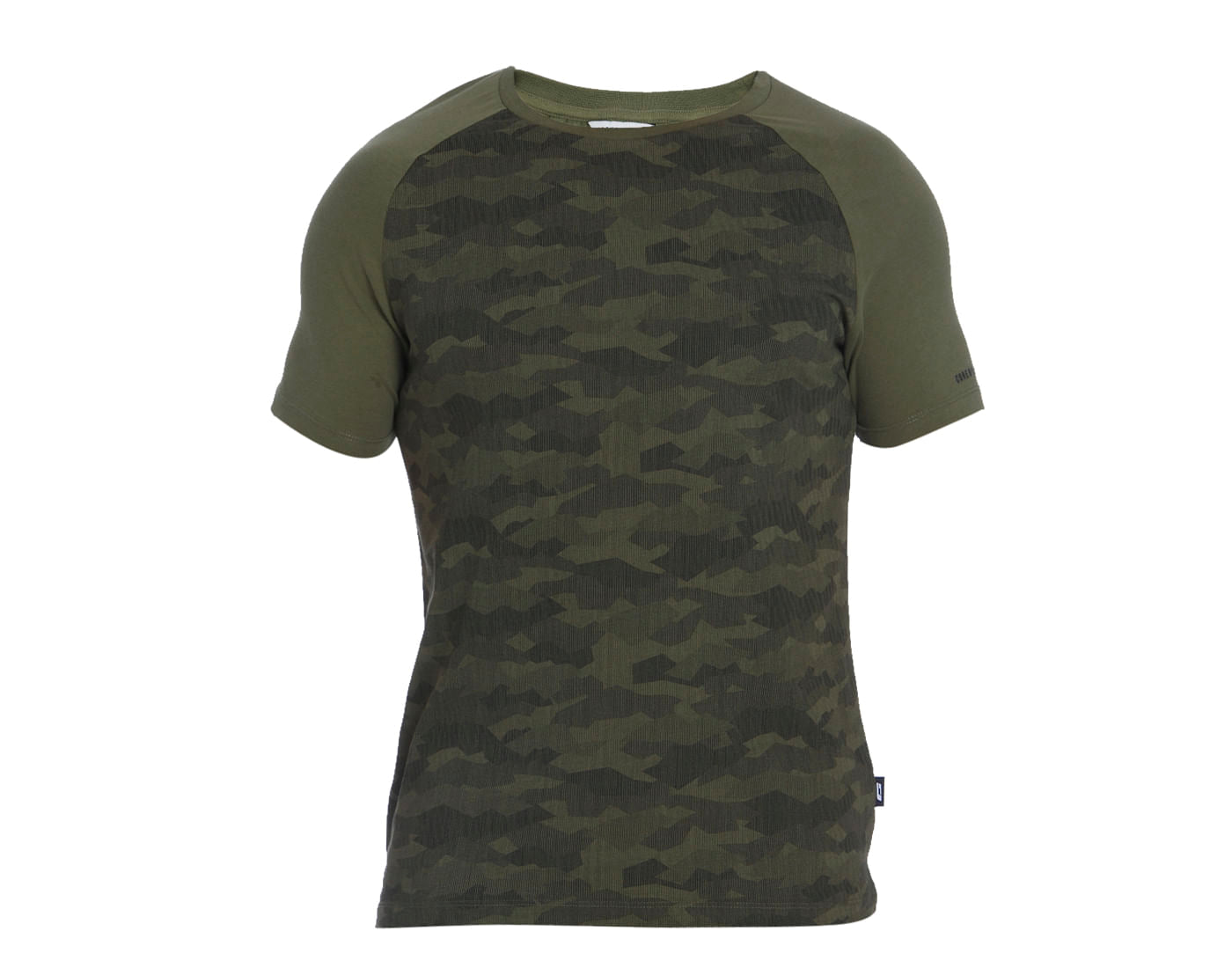 Olive Camo Print Crew Neck T-Shirt