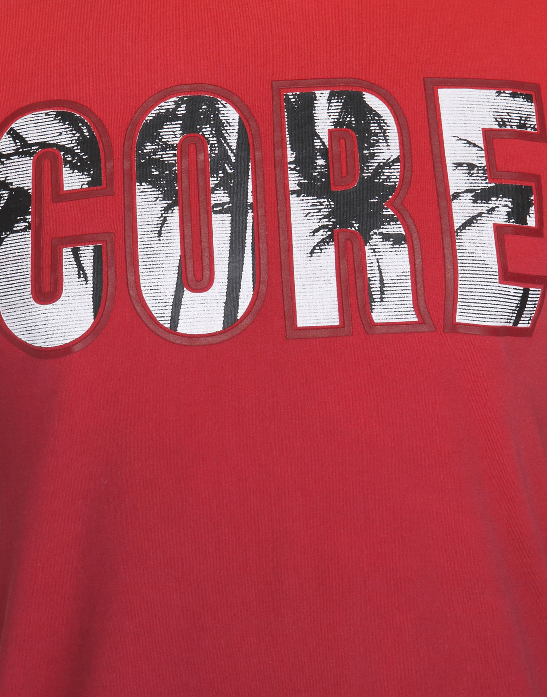 Bright Red Graphic Print Crew Neck T-Shirt