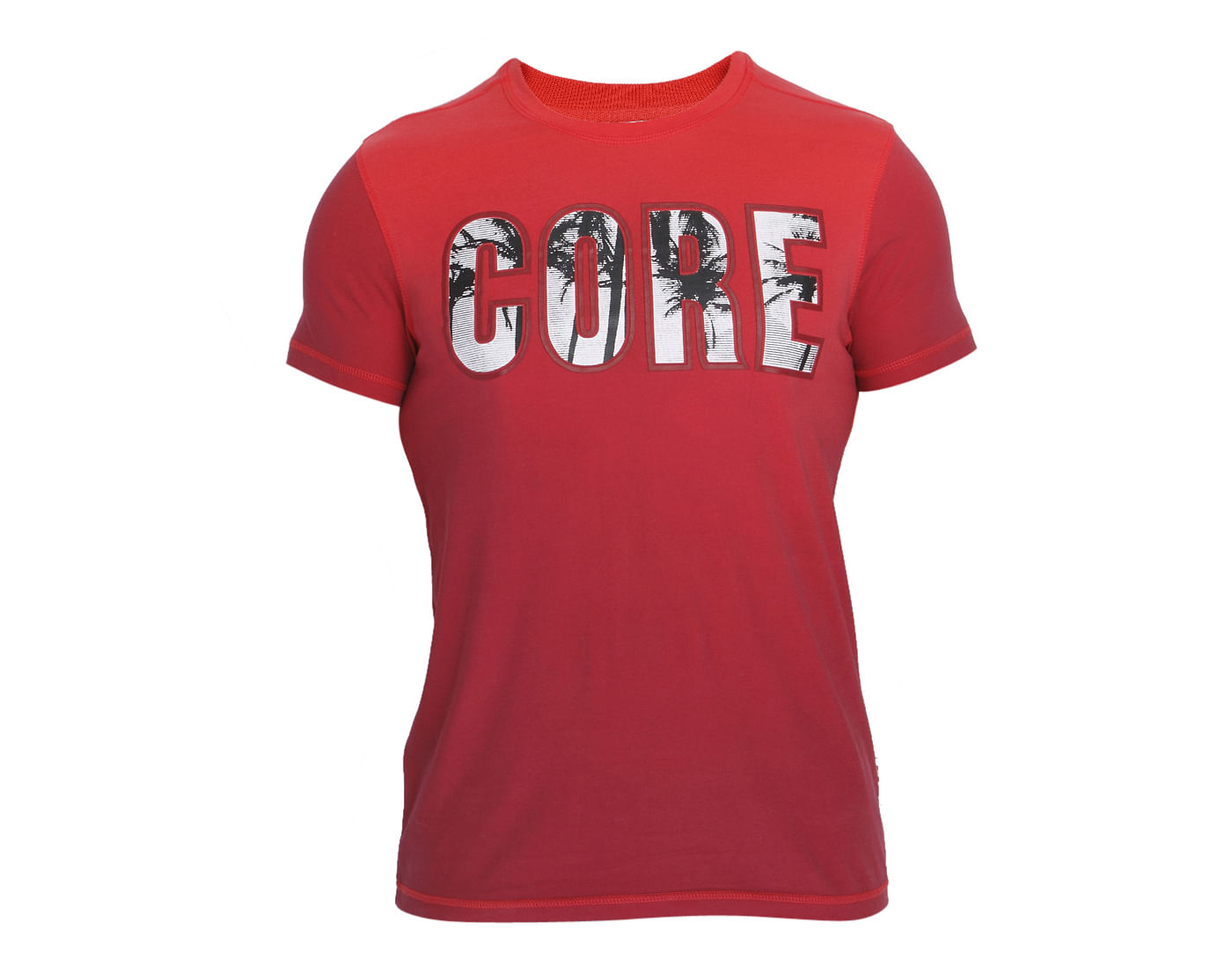 Bright Red Graphic Print Crew Neck T-Shirt