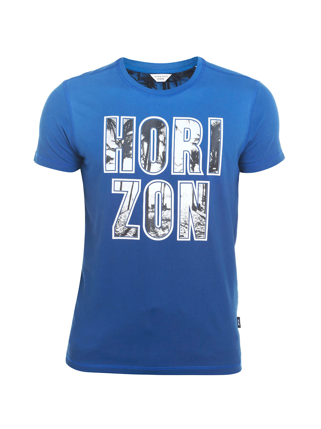 Blue Graphic Print Crew Neck T-Shirt