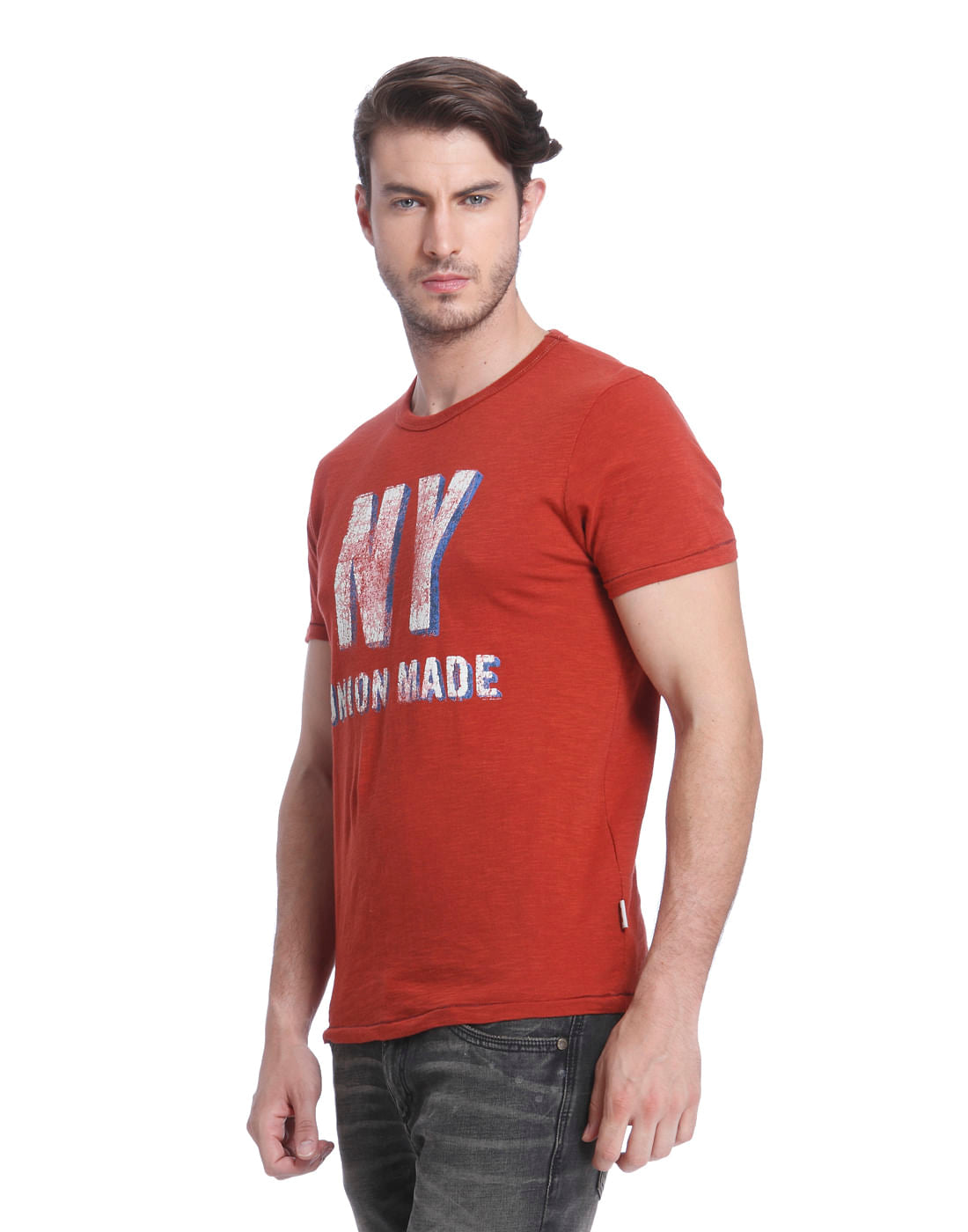Red Graphic Print Crew Neck T-Shirt