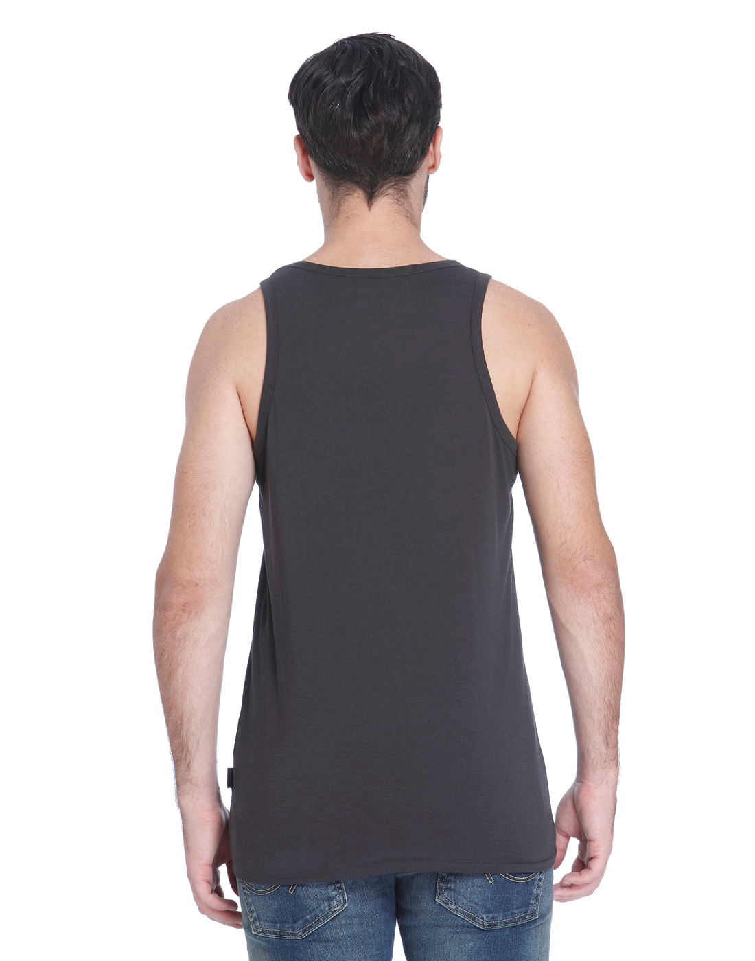 Black Graphic Print Tank Top