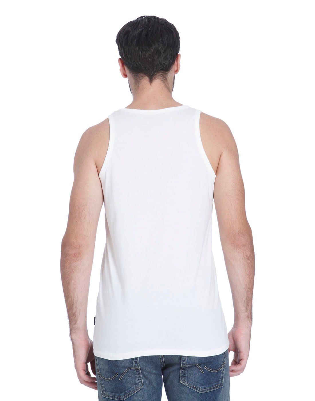 White Graphic Print Tank Top