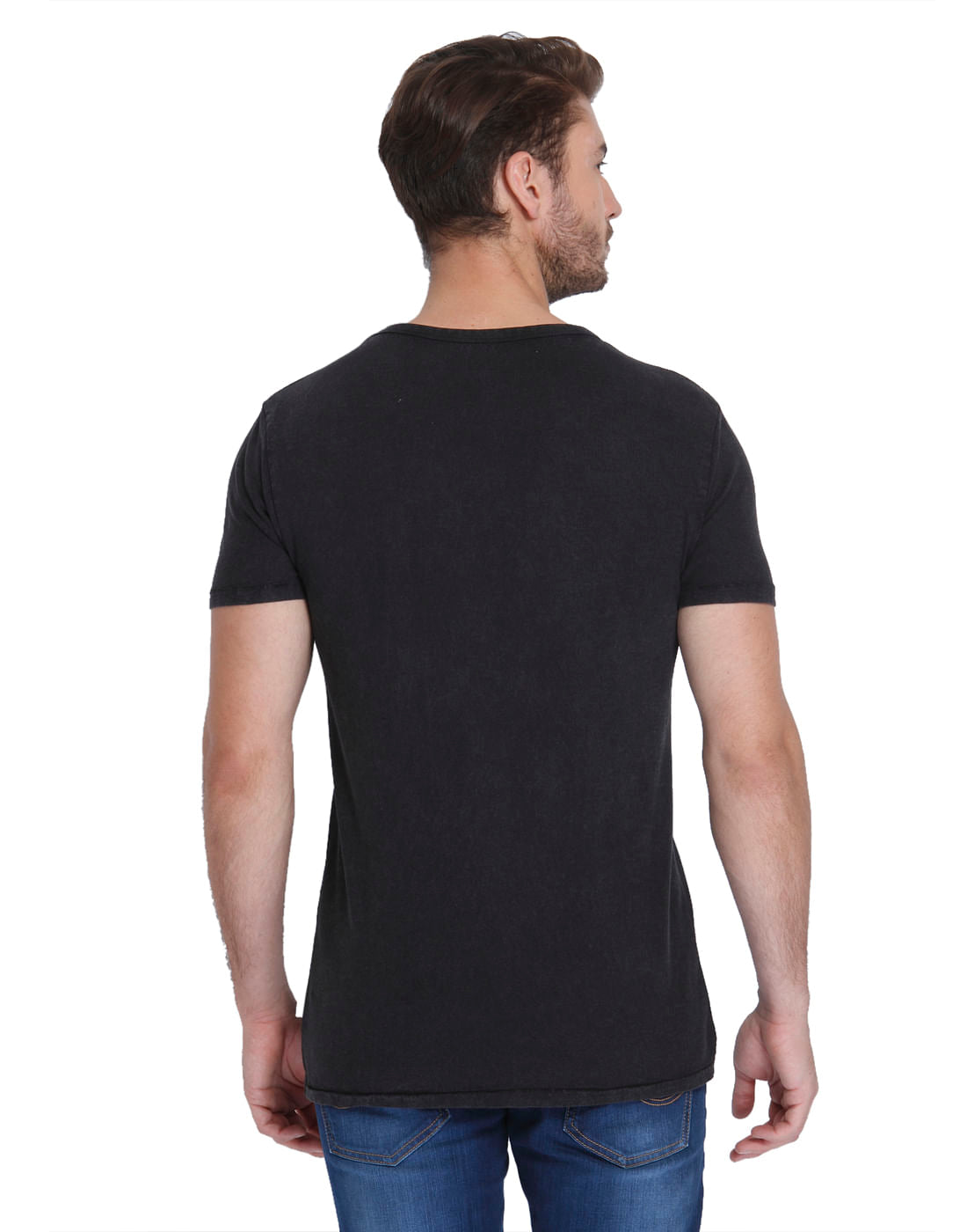 Black Graphic Print Crew Neck T-Shirt