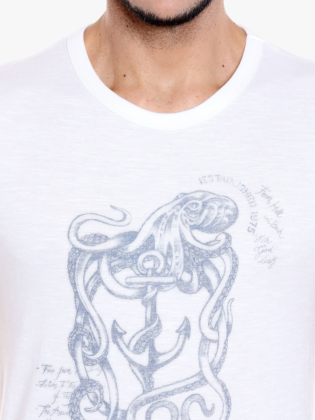 White Graphic Print Crew Neck T-Shirt