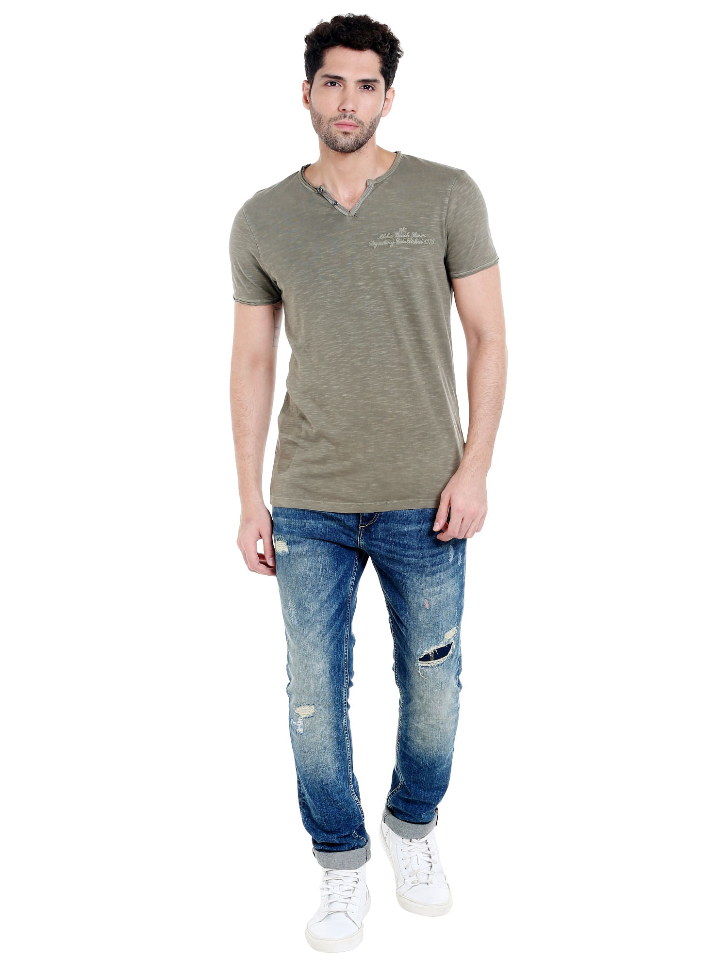 Green V-Neck T-Shirt
