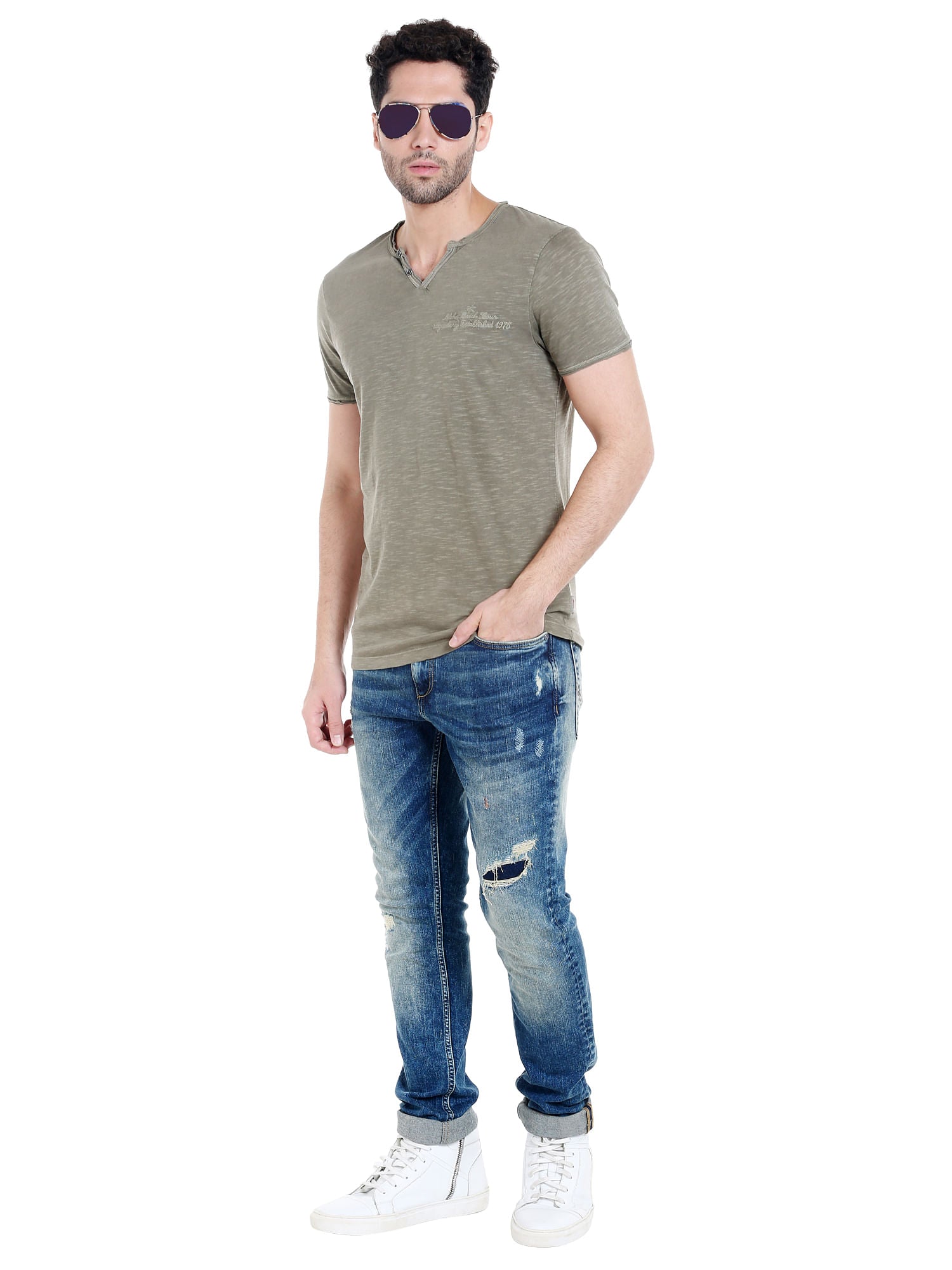 Green V-Neck T-Shirt