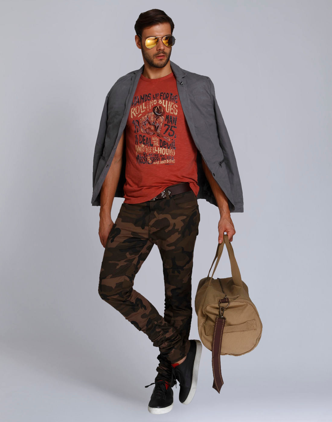 Red Graphic Print Crew Neck T-Shirt