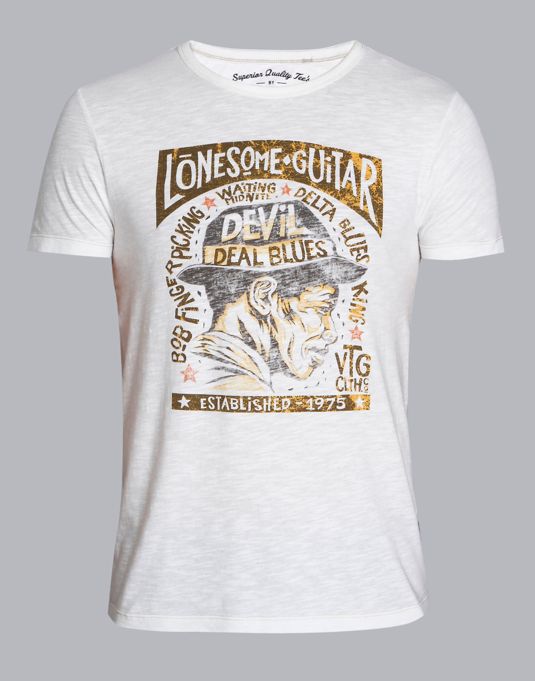 White Graphic Print Crew Neck T-Shirt