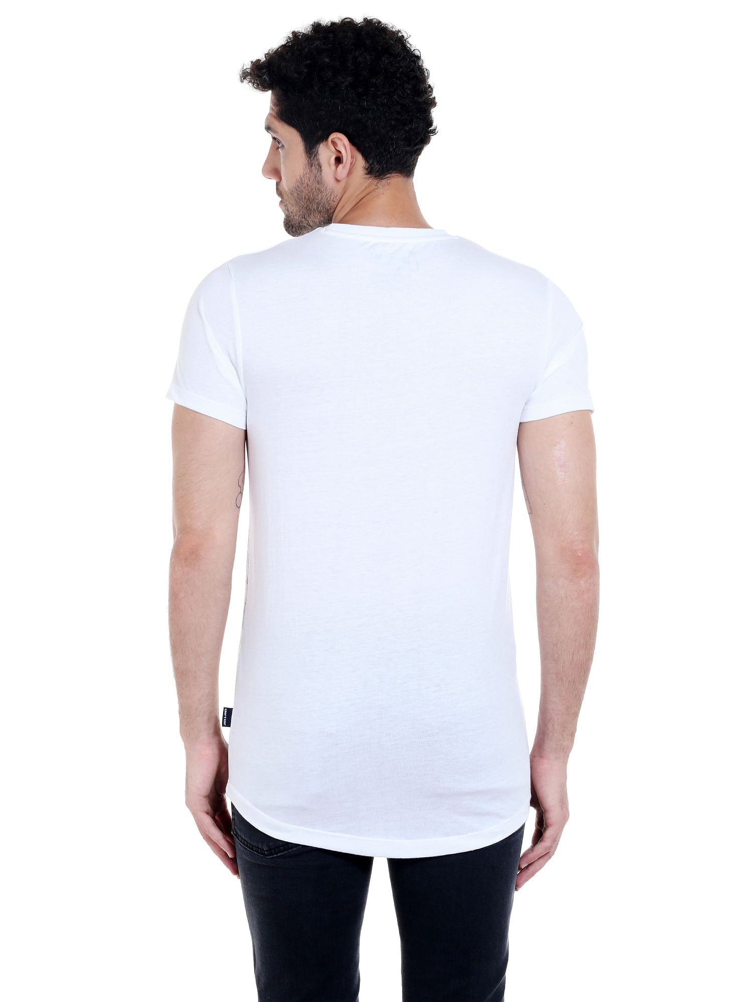 White Floral Print Crew Neck T-Shirt