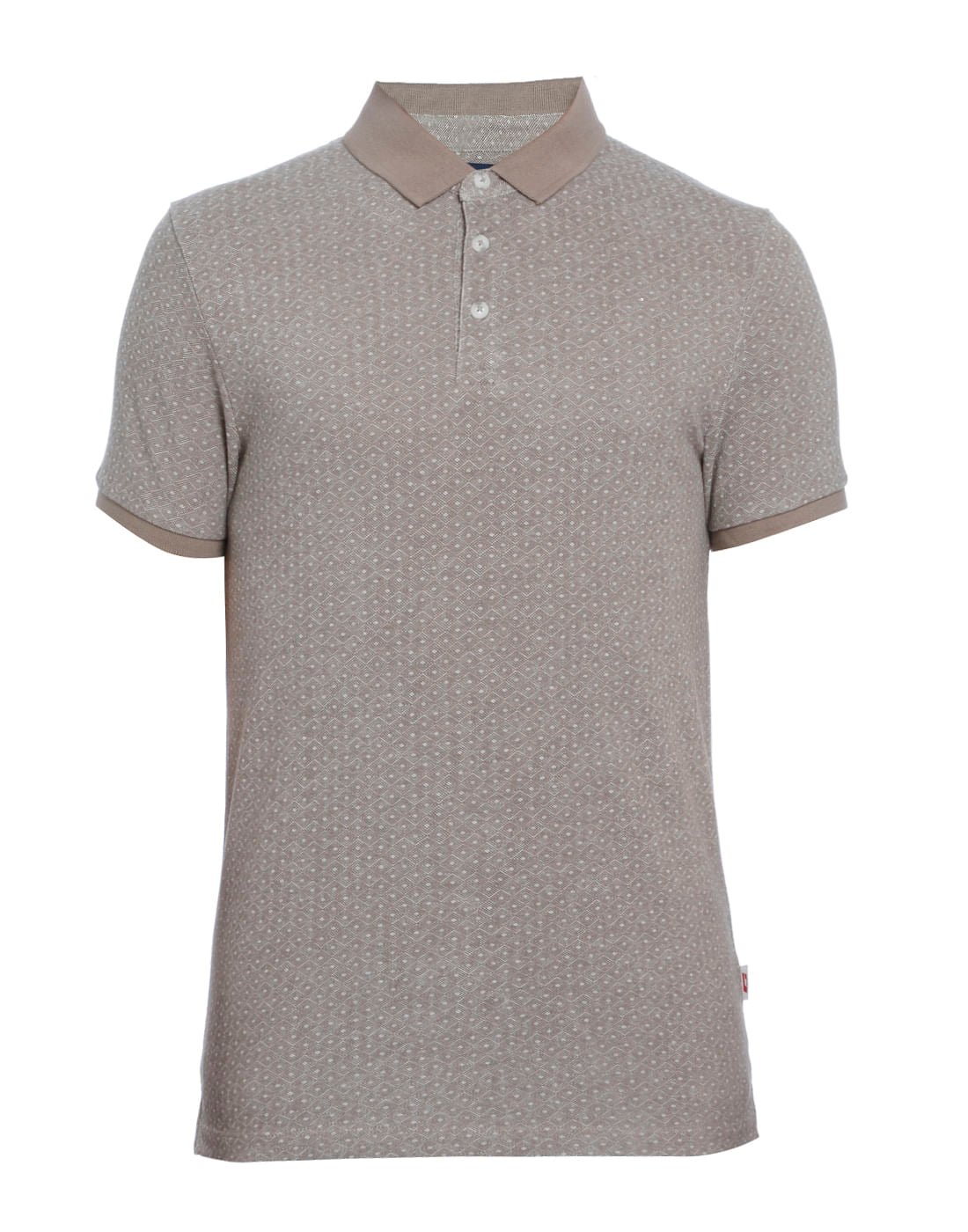 Grey Printed Polo T-Shirt