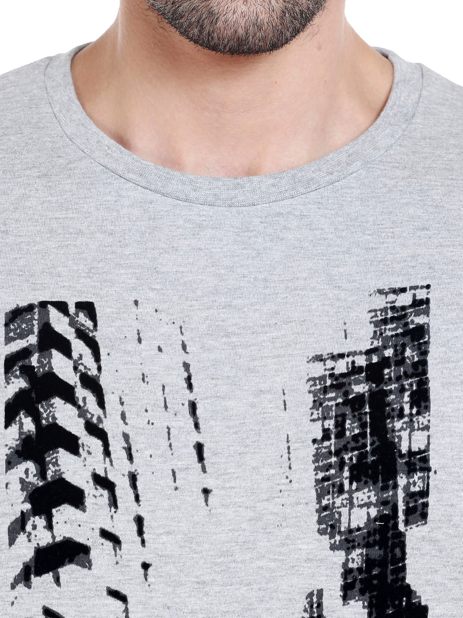 Light Grey Graphic Print Crew Neck T-Shirt