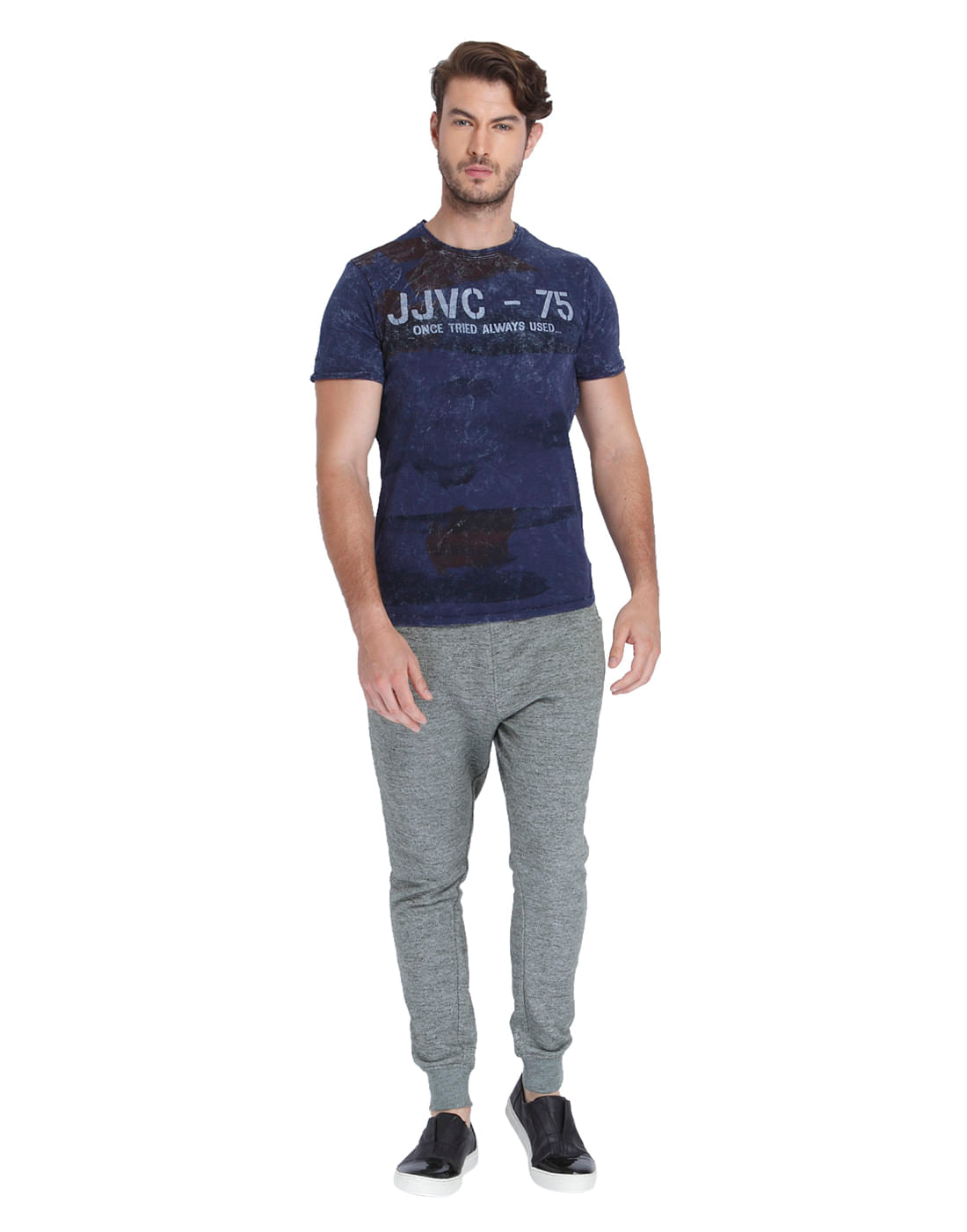 Blue Graphic Print Crew Neck T-Shirt