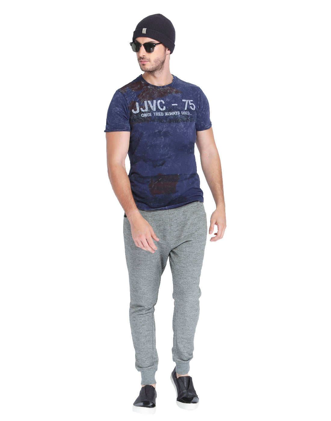 Blue Graphic Print Crew Neck T-Shirt