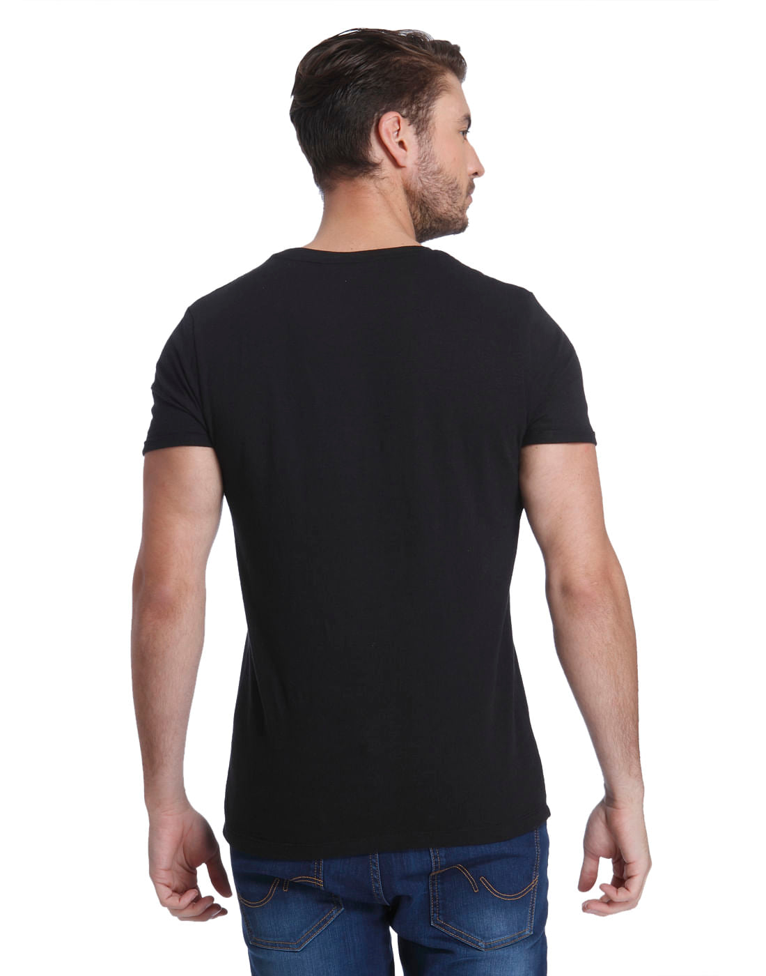 Black Embellished Crew Neck T-Shirt