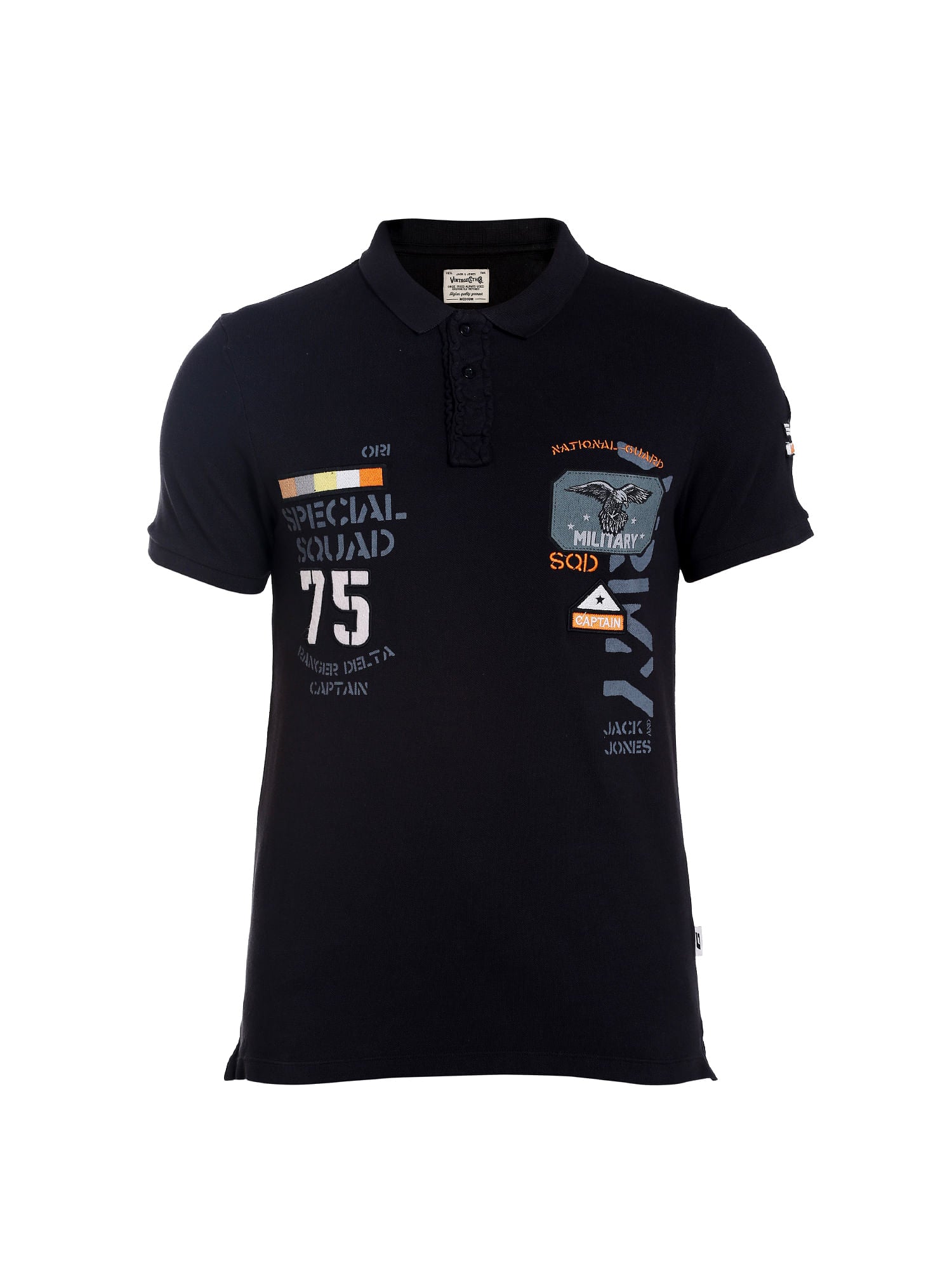 Black Badge Detail Polo T-Shirt