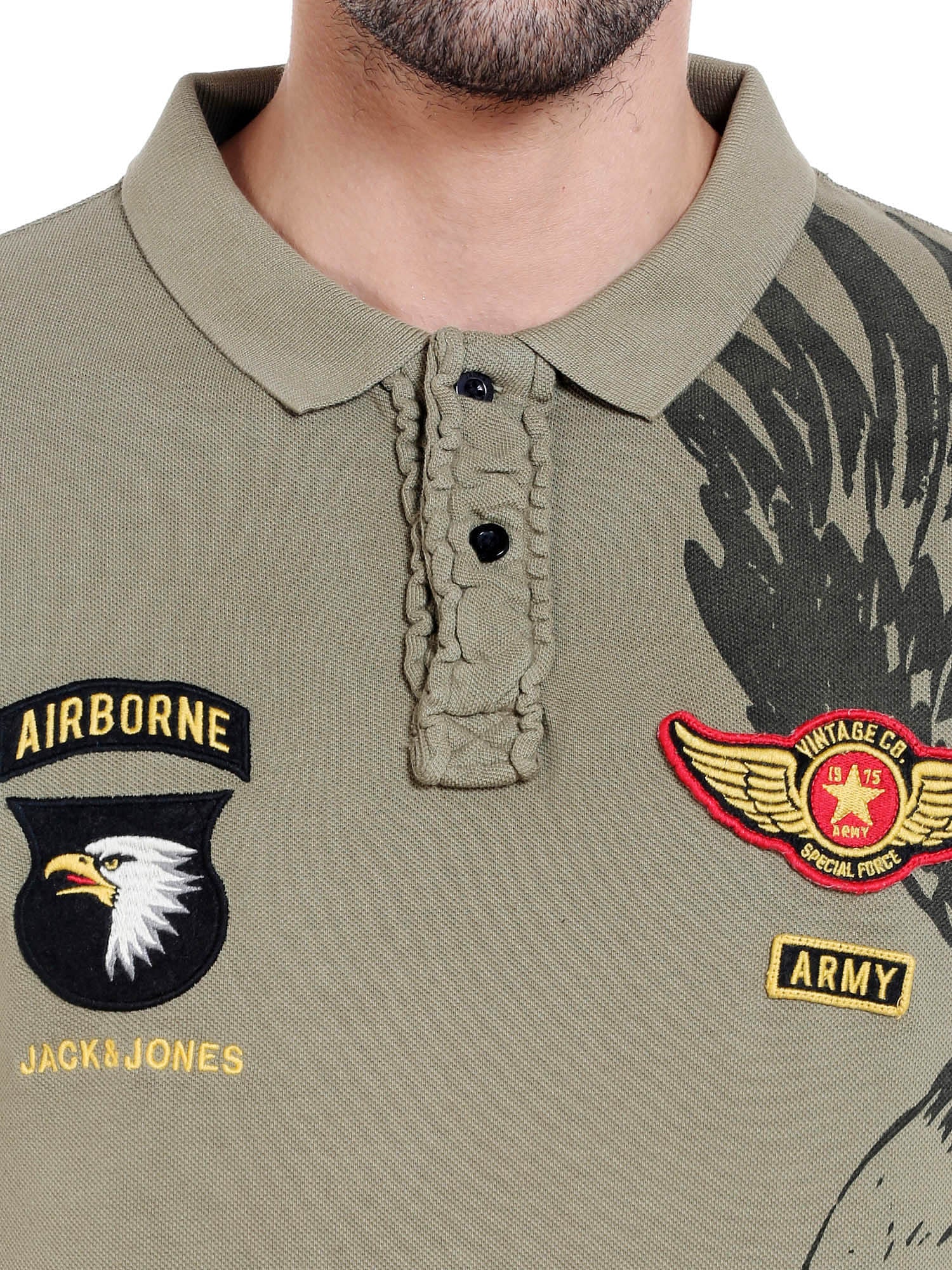 Green Badge Detail Polo T-Shirt