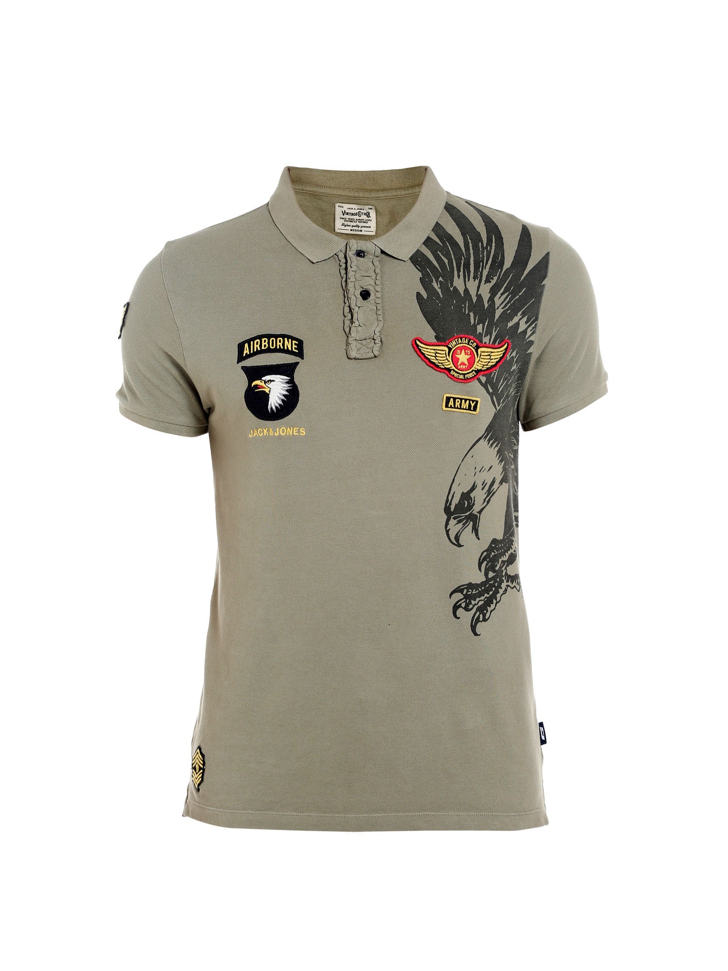 Green Badge Detail Polo T-Shirt