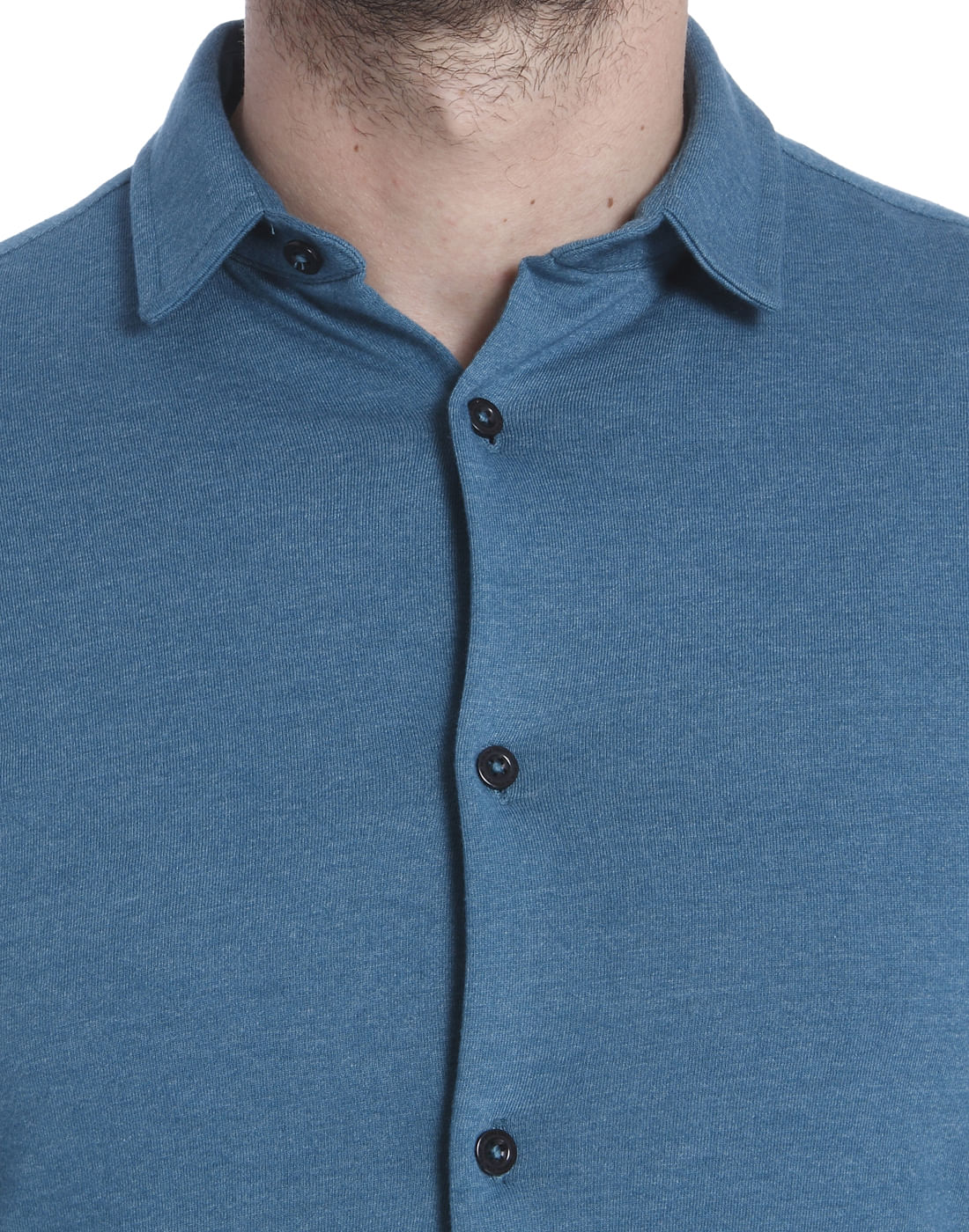 Teal Blue Jersey Slim Fit Shirt