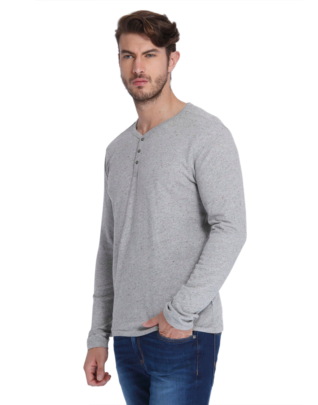 Grey Henley T-Shirt