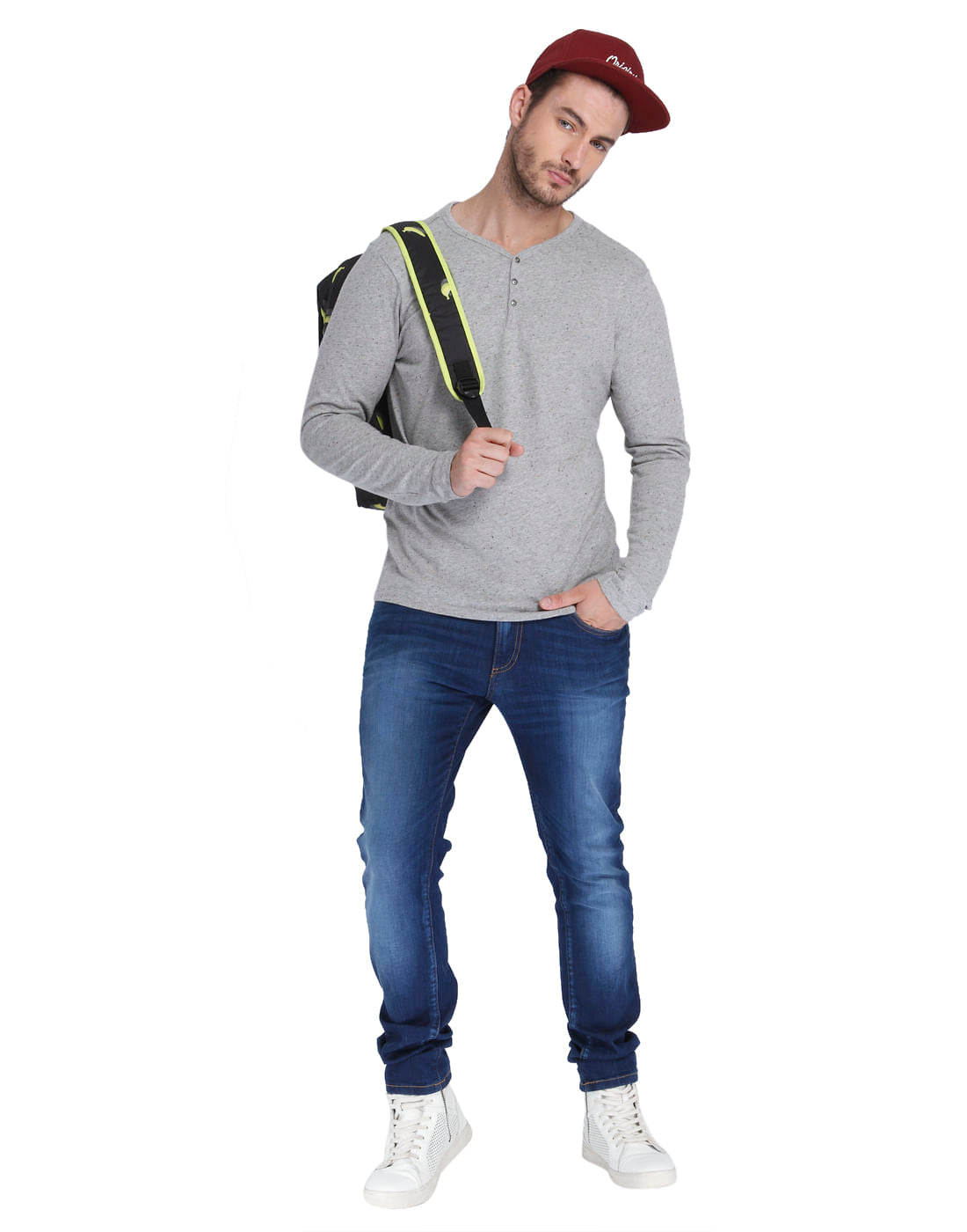 Grey Henley T-Shirt