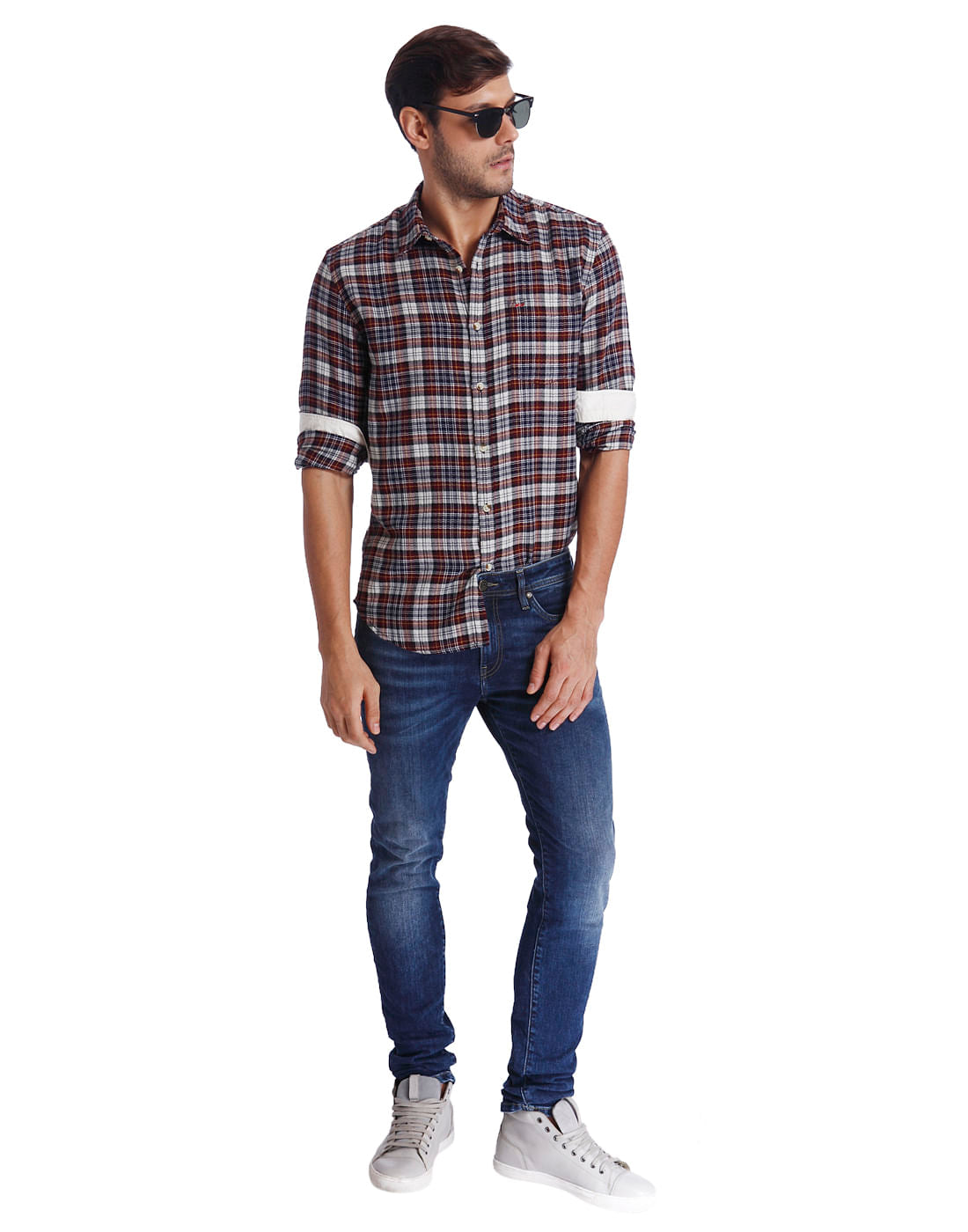 Red Check Slim Fit Shirt