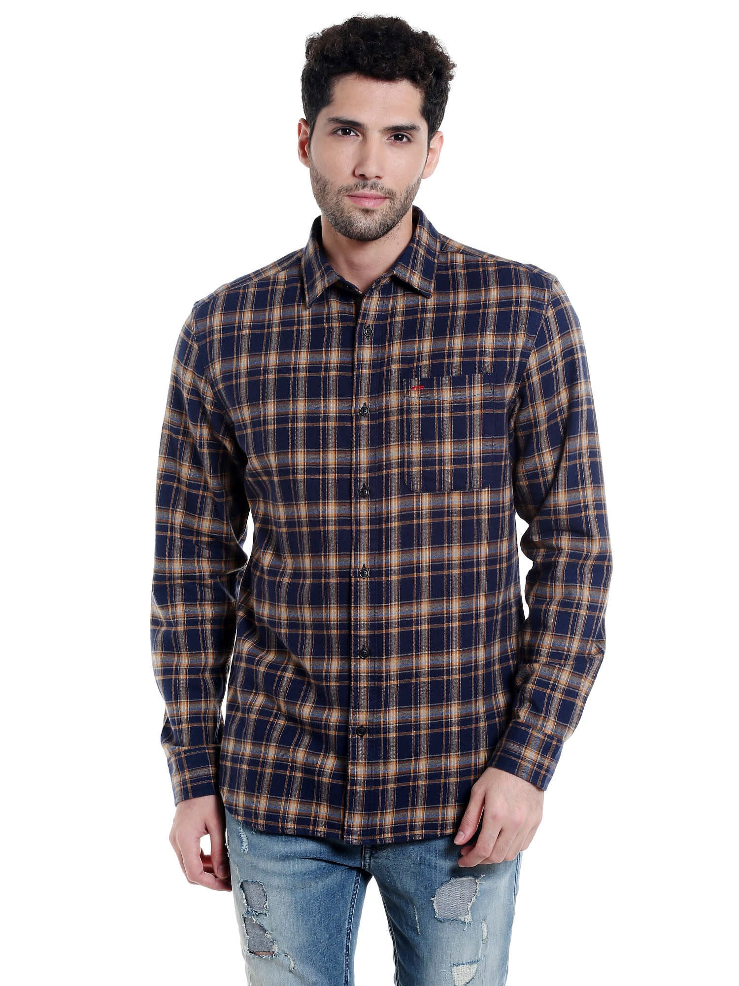 Blue Check Slim Fit Shirt