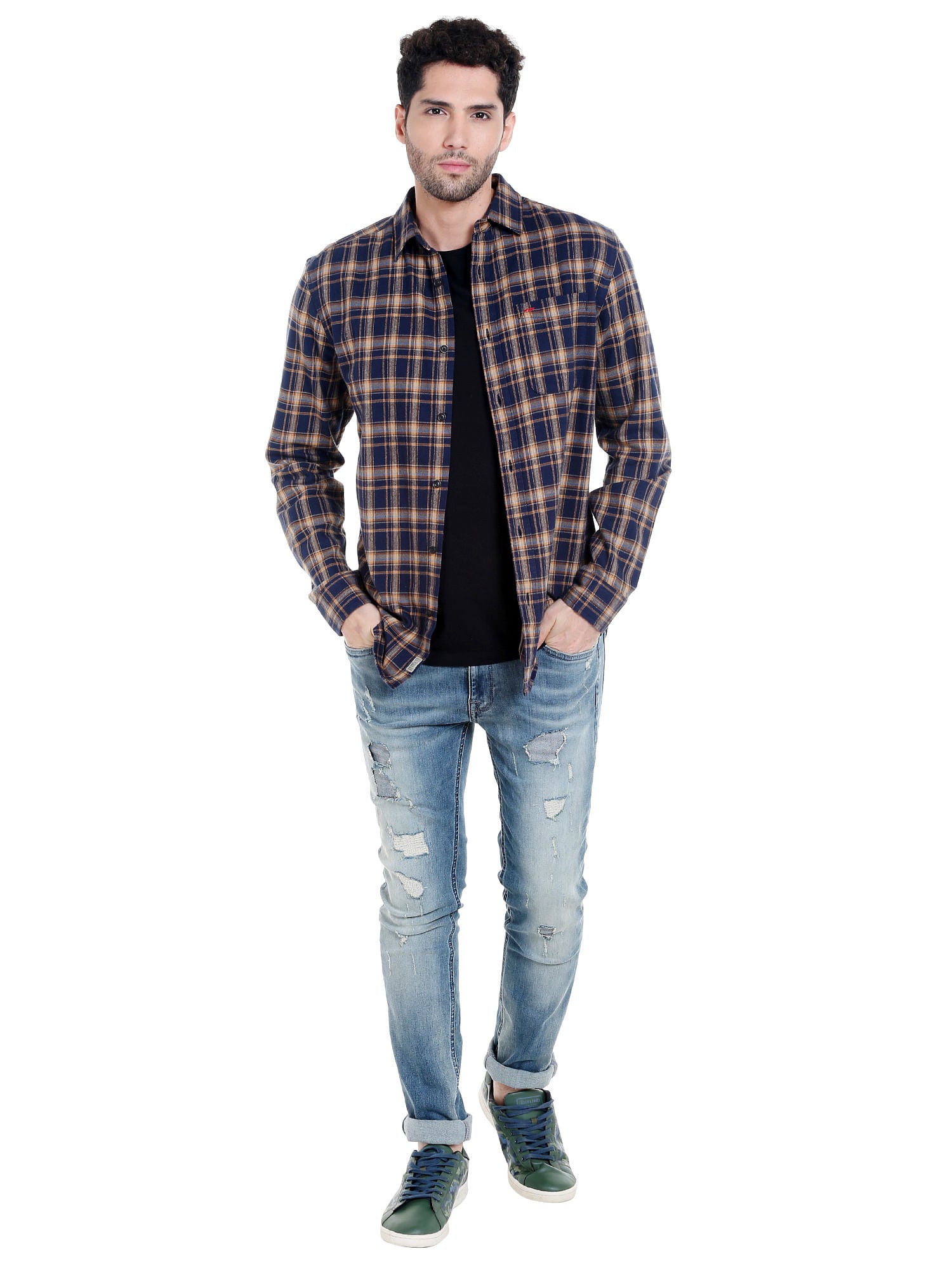 Blue Check Slim Fit Shirt