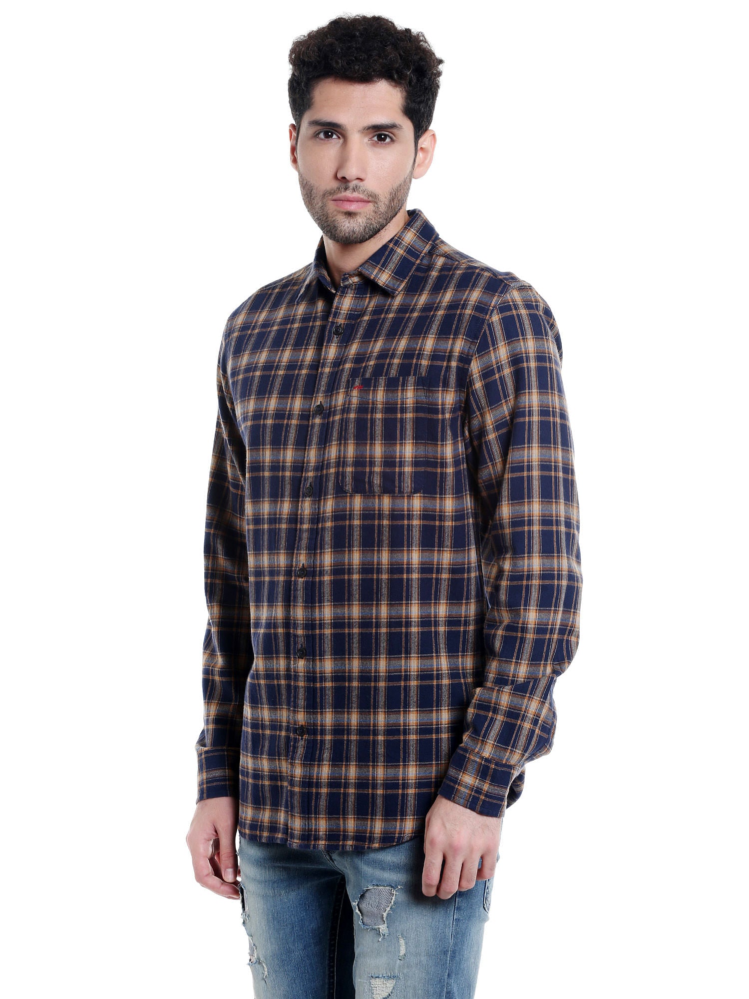 Blue Check Slim Fit Shirt