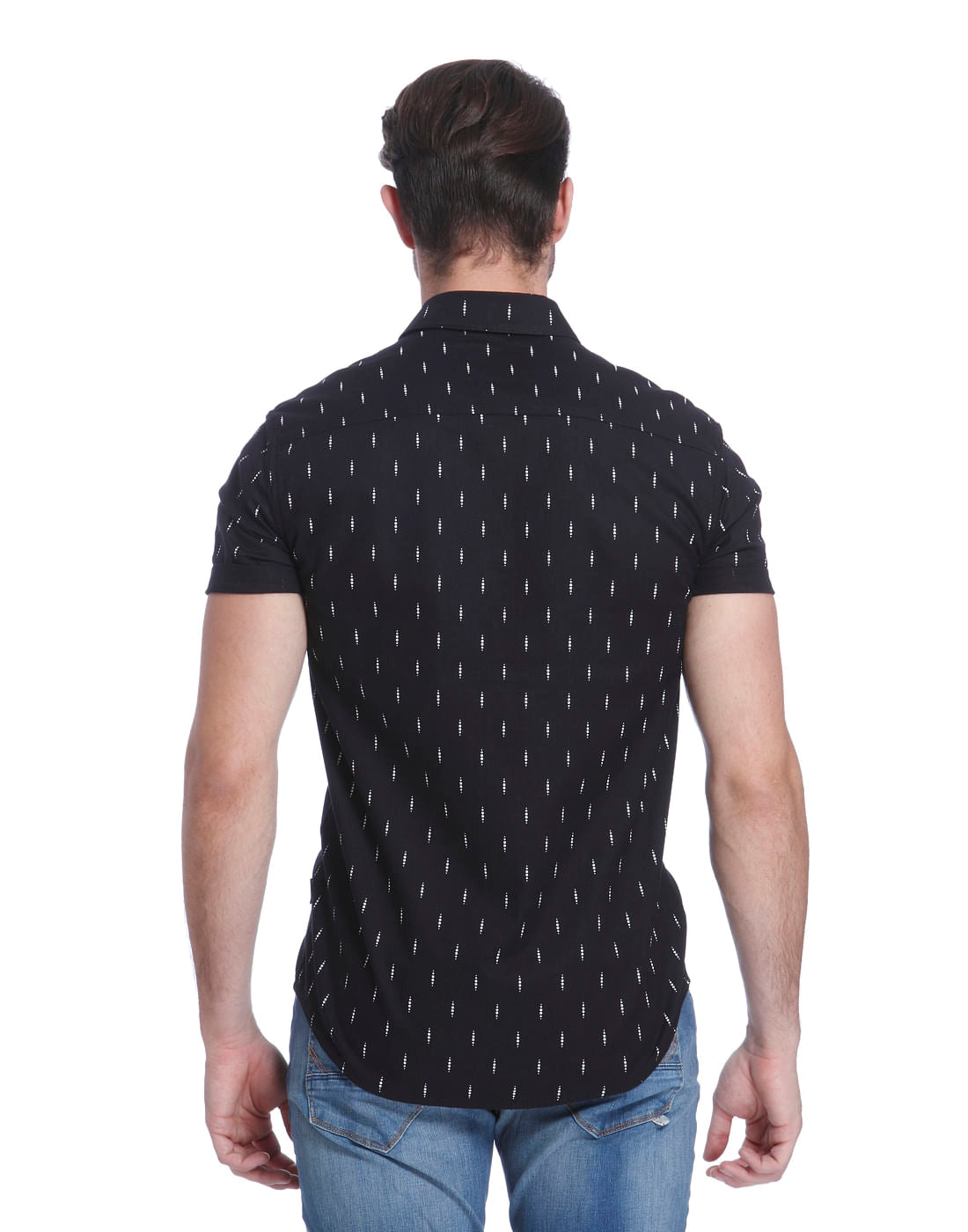 Black Printed Slim Fit Shirt
