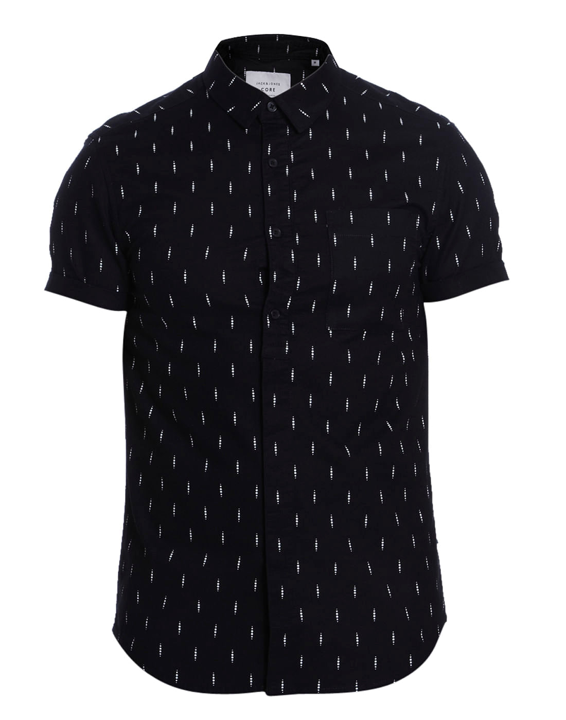 Black Printed Slim Fit Shirt