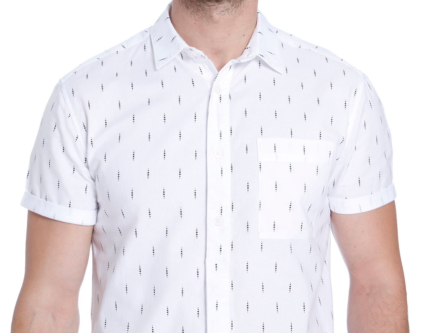 White Printed Slim Fit Shirt