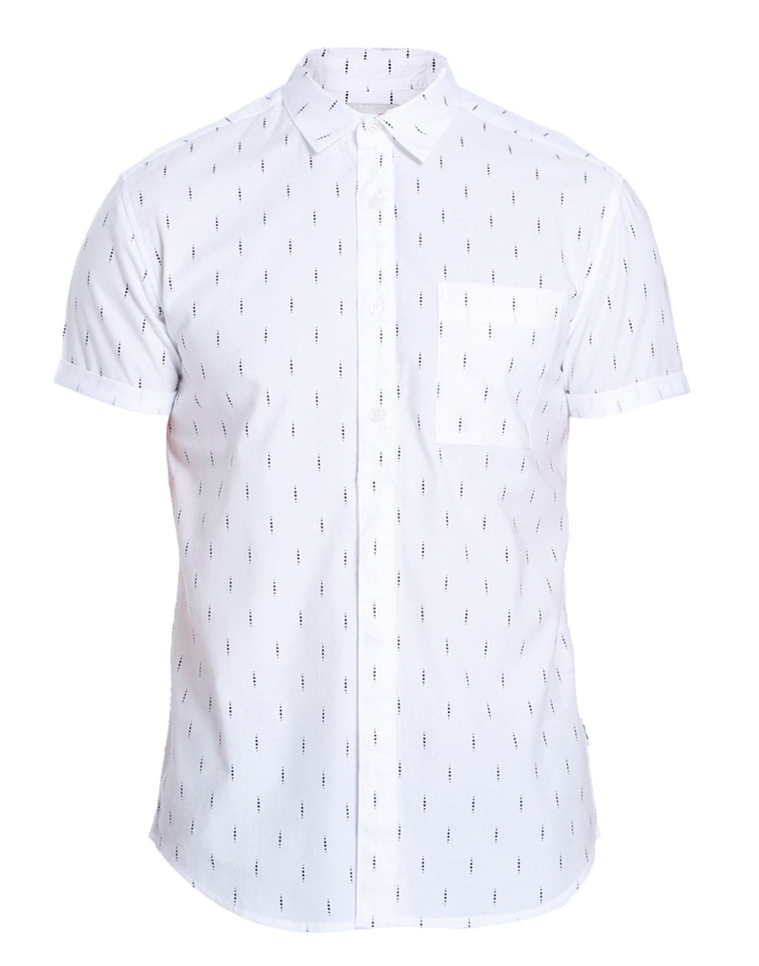White Printed Slim Fit Shirt