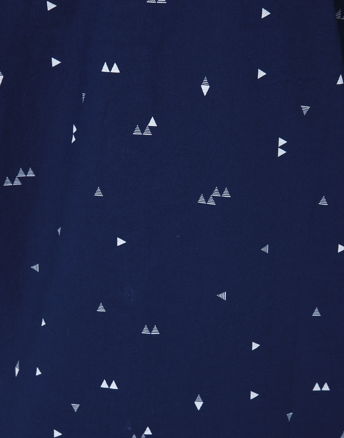 Dark Blue Triangle Print Slim Shirt
