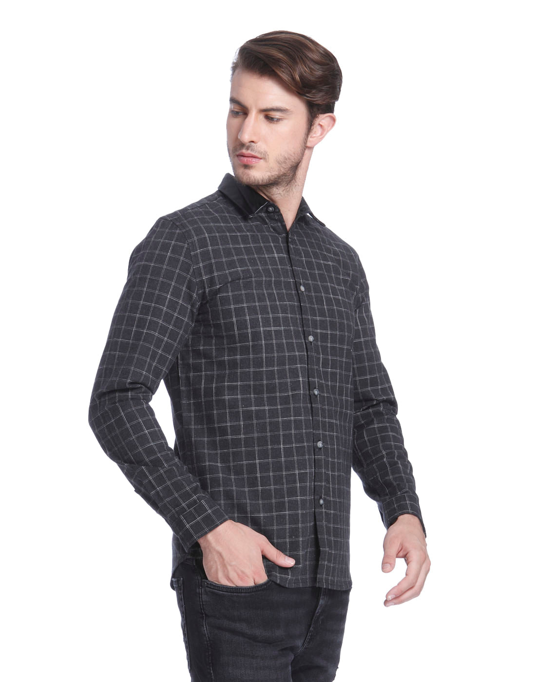 Dark Grey Check Shirt